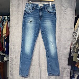 Kenneth Cole Reaction Women's Blue Distressed Skinny Jeans